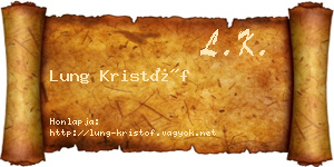 Lung Kristóf névjegykártya
